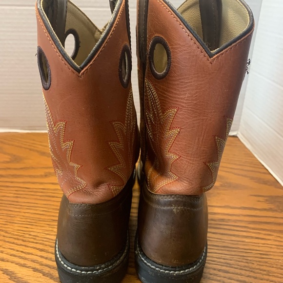 Smoky mountain boots, Tan Leather Western Boots Youth Size 4 - Picture 4 of 8